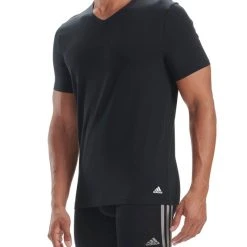 ADIDAS Active Flex Cotton V-Neck T-Shirt, 2er-Pack -T-Shirt-Shop Adidas Active Flex Cotton 3 Stripes T Shirt V Neck 2er Pack grau 4A2M05 908 3