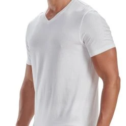 ADIDAS Active Flex Cotton V-Neck T-Shirt, 2er-Pack -T-Shirt-Shop Adidas Active Flex Cotton 3 Stripes T Shirt V Neck 2er Pack weiss 4A2M05 100 3