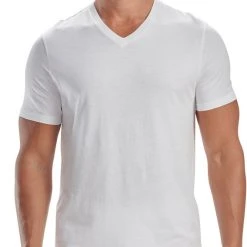 ADIDAS Active Flex Cotton V-Neck T-Shirt, 2er-Pack -T-Shirt-Shop Adidas Active Flex Cotton 3 Stripes T Shirt V Neck 2er Pack weiss 4A2M05 100 4