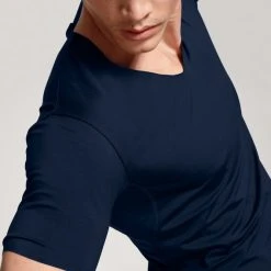 Calida 100% Nature T-Shirt Mit Clean Cut, V-Neck, Compostable 8 Calida 100% Nature T-Shirt Mit Clean Cut, V-Neck, Compostable -T-Shirt-Shop Calida 100 Nature T Shirt V Neck Compostable blau 14080 480 3