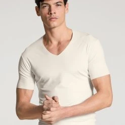 Calida 100% Nature T-Shirt Mit Clean Cut, V-Neck, Compostable