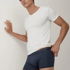 Calida 100% Nature T-Shirt, V-Neck, Compostable -T-Shirt-Shop Calida 100 Nature V Shirt Frackschnitt 14382 910 star white 2