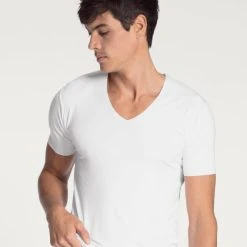 Calida Clean Line Kurzarm-Shirt, V-Neck