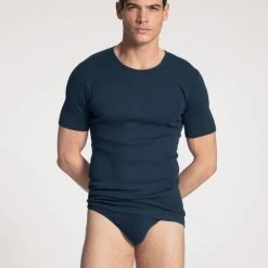 Calida Cotton 1:1 Midislip -T-Shirt-Shop Calida Cotton 11 Classic Slip Elastikbund blau 24310 883 2