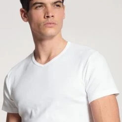 Calida Cotton 1:1 T-Shirt 8 Calida Cotton 1:1 T-Shirt -T-Shirt-Shop Calida Cotton 11 V Shirt weiss 14315 001 3