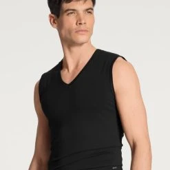 Calida Cotton Code City-Shirt, V-Neck