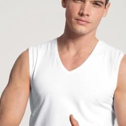 Calida Cotton Code City-Shirt, V-Neck 7 Calida Cotton Code City-Shirt, V-Neck -T-Shirt-Shop Calida Cotton Code Tank Top V Ausschnitt weiss 13090 001 3