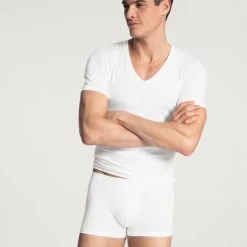 Calida Evolution T-Shirt Mit V-Neck 7 Calida Evolution T-Shirt Mit V-Neck -T-Shirt-Shop Calida Evolution V Shirt weiss 14317 001 2