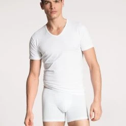 Calida Pure & Style T-Shirt, V-Neck 8 Calida Pure & Style T-Shirt, V-Neck -T-Shirt-Shop Calida Pure Style V Shirt weiss 14986 001 2