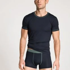 Calida Seaweed Micro T-Shirt, Rundhals -T-Shirt-Shop Calida Seaweed Micro T Shirt blau 14889 479 2