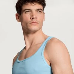 Calida Twisted Cotton Athletic-Shirt -T-Shirt-Shop Calida Twisted Cotton Athletic Shirt Frackschnitt hellblau 12010 680 3