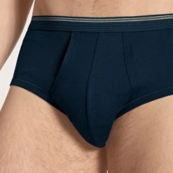 Calida Twisted Cotton Slip Mit Eingriff -T-Shirt-Shop Calida Twisted Cotton Classic Slip Elastikbund mit Eingriff dunkelblau 22010 883 4