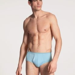 Calida Twisted Cotton Slip Mit Eingriff 8 Calida Twisted Cotton Slip Mit Eingriff -T-Shirt-Shop Calida Twisted Cotton Classic Slip Elastikbund mit Eingriff hellblau 22010 680 2
