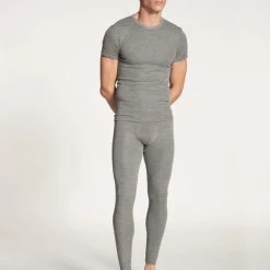 Calida Wool & Silk Longpants Aus Wolle Und Seide 7 Calida Wool & Silk Longpants Aus Wolle Und Seide -T-Shirt-Shop Calida Wool Silk Hose Unterhose lang ueberzogener Bund grau meliert 28060 856 2