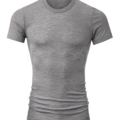 Calida Wool & Silk Shirt Aus Wolle Und Seide -T-Shirt-Shop Calida Wool Silk T Shirt Rundhals Frackschnitt Rundhals grau meliert 14060 856 2