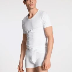 Calida Natural Benefit V-Shirt, 2-Pack 8 Calida Natural Benefit V-Shirt, 2-Pack -T-Shirt-Shop Calida Natural Benefit V Shirt 3er Pack weiss 14241 001 neu 2