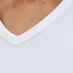 Erlich Textil Hugo T-Shirt Mit V-Neck -T-Shirt-Shop Erlich Textil Hugo T Shirt mit V Neck weiss 1000000001 WEI 3