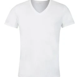 Erlich Textil Hugo T-Shirt Mit V-Neck -T-Shirt-Shop Erlich Textil Hugo T Shirt mit V Neck weiss 1000000001 WEI 4