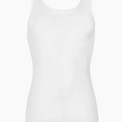 HANRO Cotton Sporty Tank Top 5 HANRO Cotton Sporty Tank Top -T-Shirt-Shop HANRO Cotton Sporty Tank Top weiss 073509 0101 2