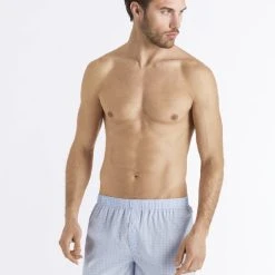 HANRO Fancy Woven Web-Boxershorts -T-Shirt-Shop Hanro Fancy Woven Web Boxershorts blau 074013 2093 2