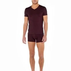 Hom Tencel Soft T-Shirt, V-Neck -T-Shirt-Shop Hom Tencel Soft T Shirt V Neck rot 402466 4000ZQ 2