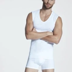 MEY Casual Cotton Muscle-Shirt -T-Shirt-Shop Mey Casual Cotton Muscle Shirt weiss 49037 101 3