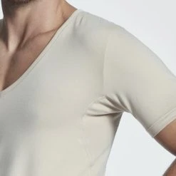 MEY Dry Cotton Functional Atmungsaktives Business Shirt Mit V-Neck -T-Shirt-Shop Mey Dry Cotton Functional 46098 beige 46098 111 3