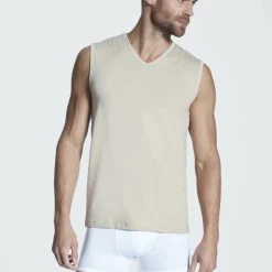 MEY Dry Cotton Business-Shirt -T-Shirt-Shop Mey Dry Cotton Muscle Shirt beige 46037 111 2