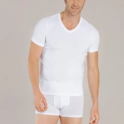 Schiesser Long Life Soft T-Shirt, V-Ausschnitt -T-Shirt-Shop Schiesser Long Life Soft T Shirt V Ausschnitt weiss 149043 100 2