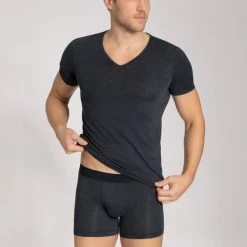 Schiesser Personal Fit Unterhemd Mit V-Ausschnitt -T-Shirt-Shop Schiesser Personal Fit Unterhemd mit V Ausschnitt blau 155347 804 2