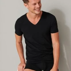 Schiesser 95/5 Organic T-Shirt, 2er-Pack -T-Shirt-Shop Schiesser Tagwaesche Standard T Shirt 2er Pack schwarz 173982 000 3