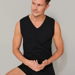 Schiesser 95/5 Organic Tank Top Mit V-Ausschnitt, 2er-Pack 7 Schiesser 95/5 Organic Tank Top Mit V-Ausschnitt, 2er-Pack -T-Shirt-Shop Schiesser Tagwaesche Standard Tank Top mit V Ausschnitt 2er Pack schwarz 173981 000 3