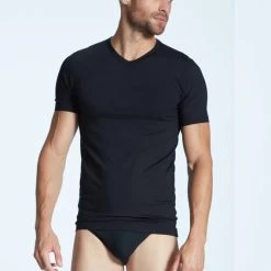 Zimmerli Pureness Kurzarm-Shirt, V-Neck -T-Shirt-Shop Zimmerli Pureness Kurzarm Shirt V Neck schwarz 7001346 86 2