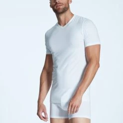 Zimmerli Pureness Kurzarm-Shirt, V-Neck -T-Shirt-Shop Zimmerli Pureness Kurzarm Shirt V Neck weiss 7001346 01 2