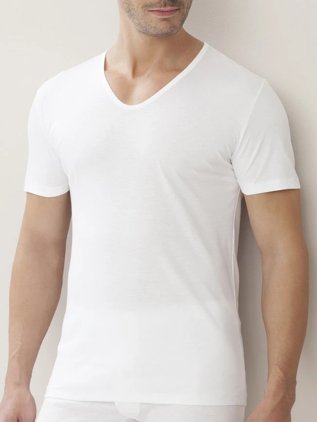 Zimmerli Sea Island Kurzarm-Shirt, V-Neck 1 Zimmerli Sea Island Kurzarm-Shirt, V-Neck